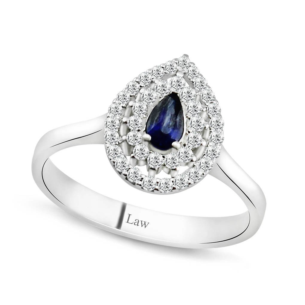 0,50 Karat Safir Pırlanta Yüzük F Renk