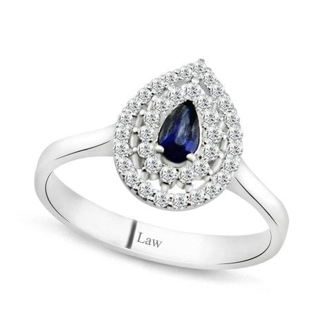 0,50 Karat Safir Pırlanta Yüzük F Renk