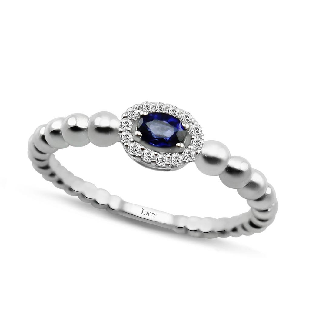 0,35 Karat Safir Pırlanta Yüzük F Renk