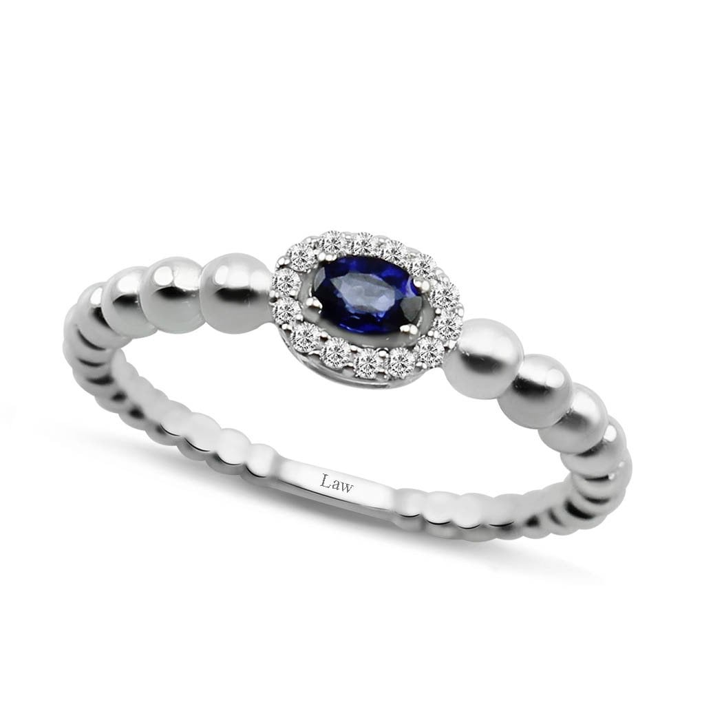 0,35 Karat Safir Pırlanta Yüzük F Renk