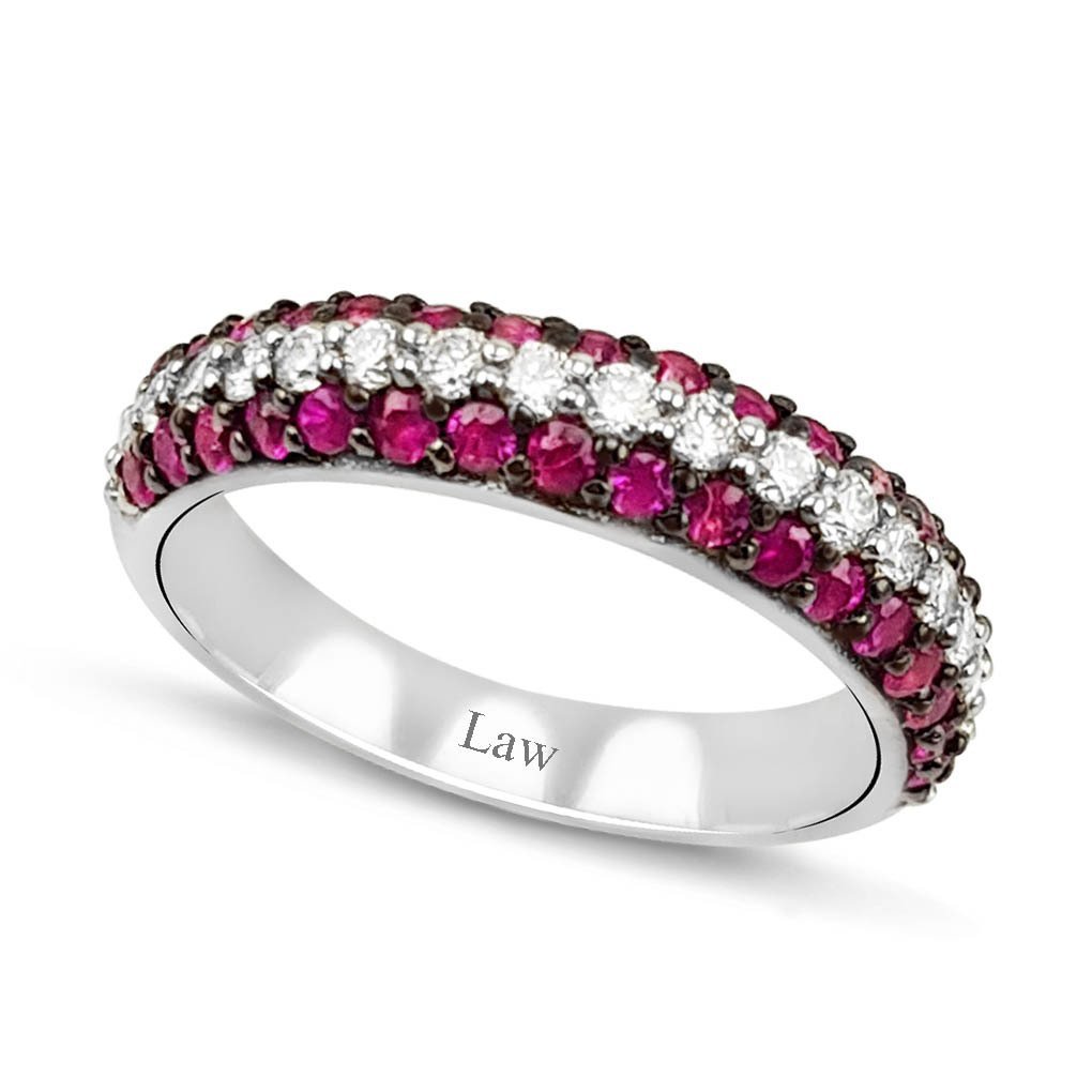 1,04 Karat Pırlanta Pembe Safir Yüzük F Renk