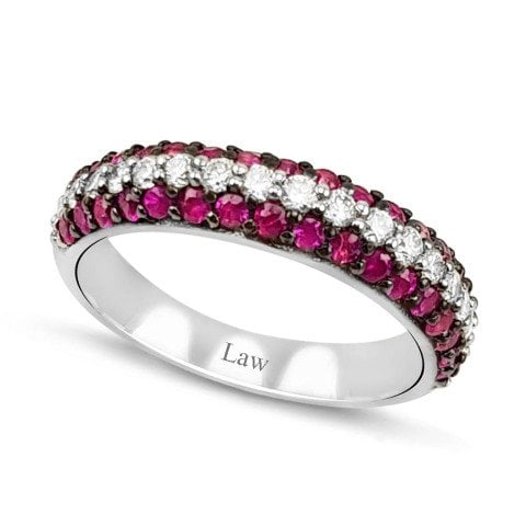 1,04 Karat Pırlanta Pembe Safir Yüzük F Renk