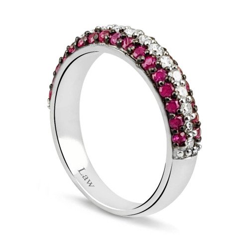 1,04 Karat Pırlanta Pembe Safir Yüzük F Renk