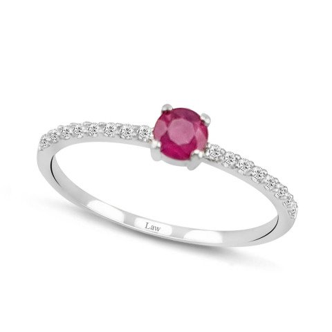 0,39 Karat Pırlanta Pembe Safir Yüzük F Renk