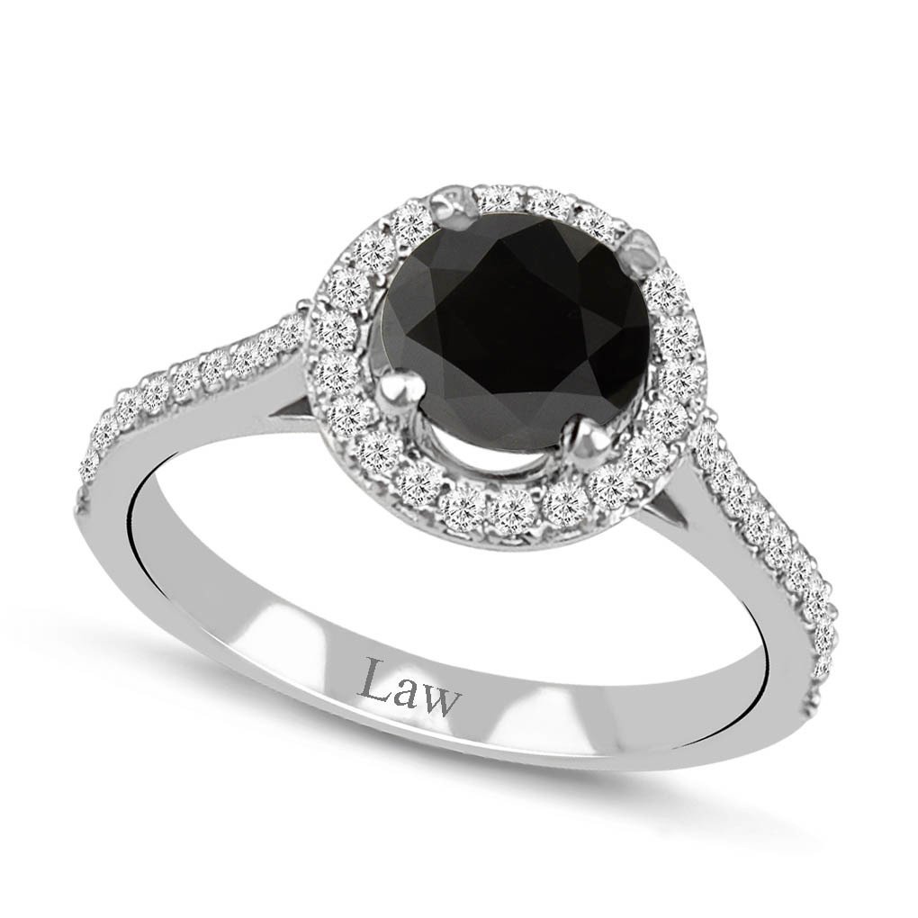 1,60 Karat Siyah Pırlanta Yüzük F Renk