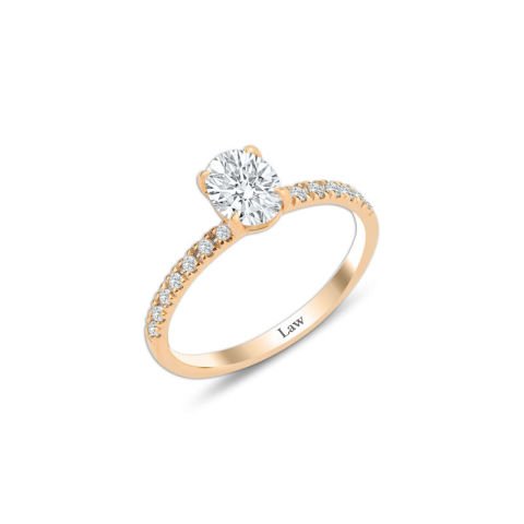 0,84 Karat Oval Pırlanta Tektaş Yüzük D E RENK