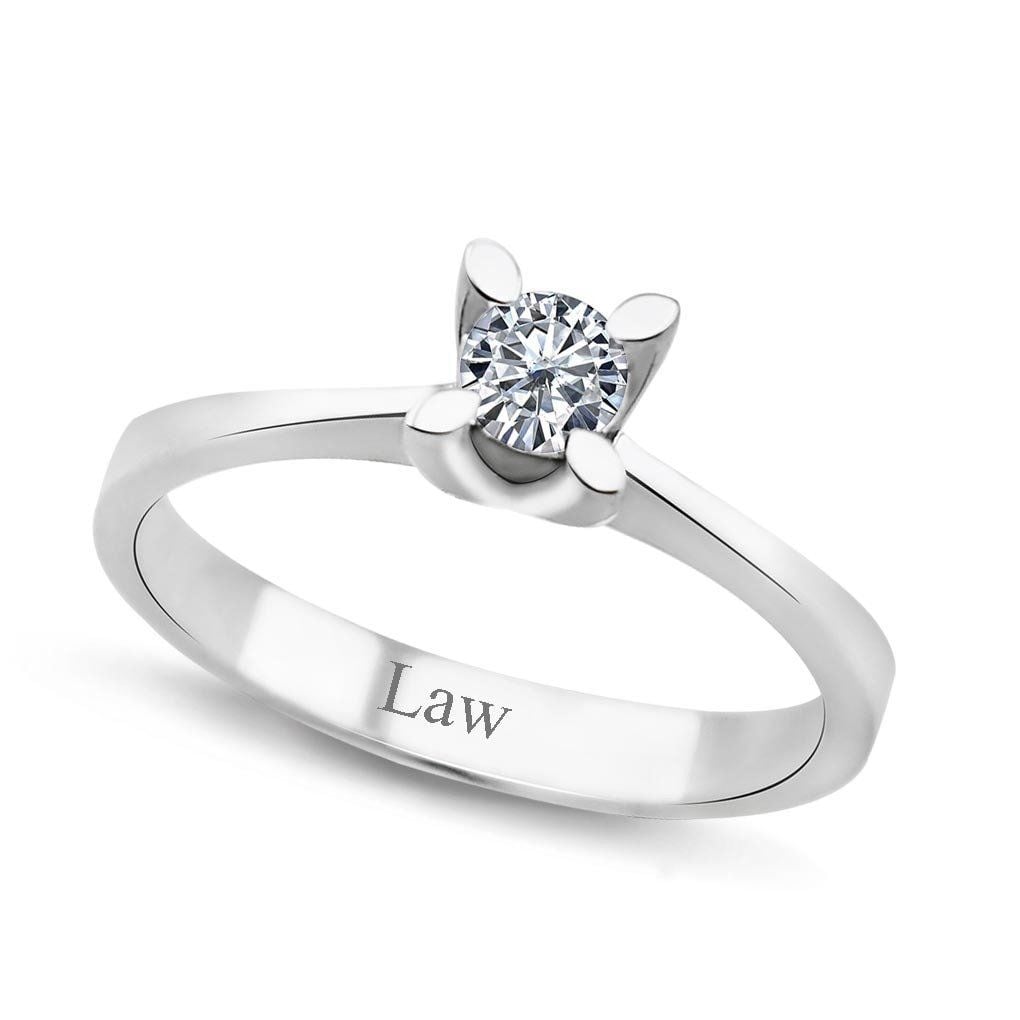 0,25 Karat Tektaş Pırlanta Yüzük D-SI 14K - IDL Sertifikalı