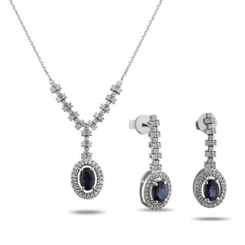 2.52 Karat Pırlantalı Safir Set E/F Renk