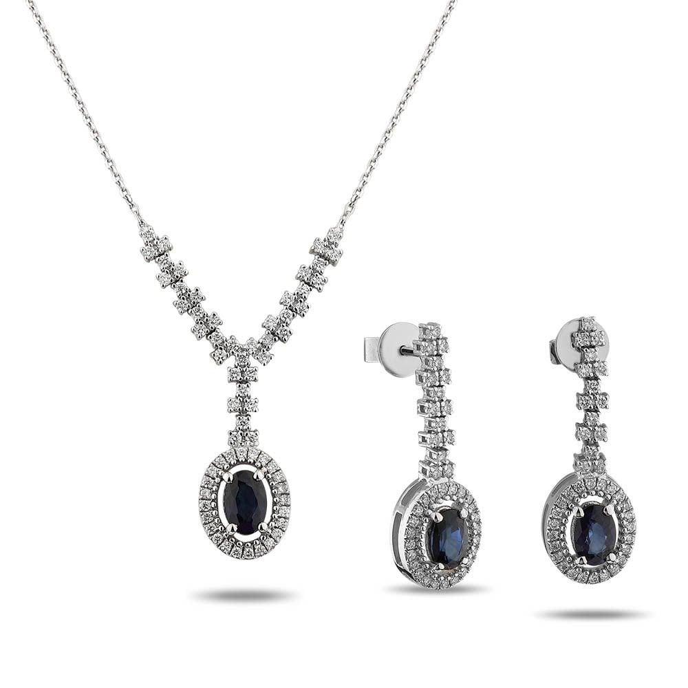2.52 Karat Pırlantalı Safir Set E/F Renk