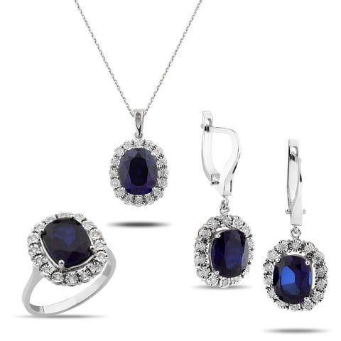 25,11 Karat Pırlantalı Safir Set