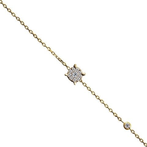 0,14 Karat Pırlanta Coronet Bileklik F Renk