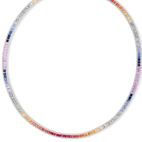 19,90 Karat Pırlanta Multi Colour Gerdanlık