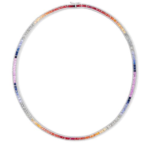 19,90 Karat Pırlanta Multi Colour Gerdanlık