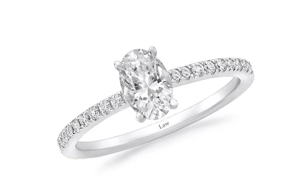 0,50 Karat Oval Pırlanta Tektaş Yüzük F Renk