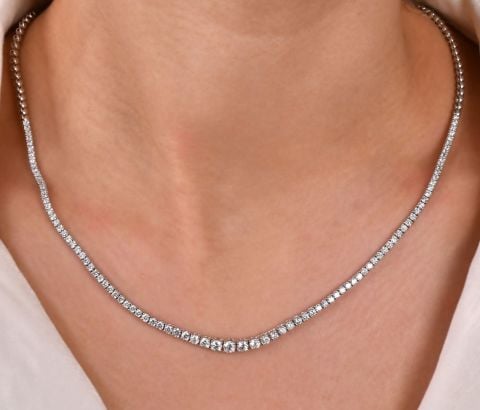 3,85 Karat Pırlanta Suyolu Gerdanlık E F Renk