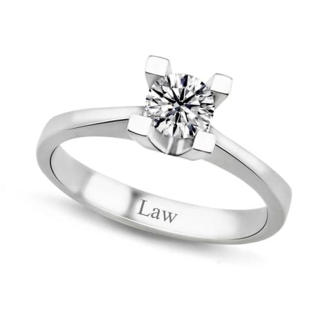 0,50 Karat Uluslararası Sertifikalı Pırlanta Tektaş Yüzük E Renk