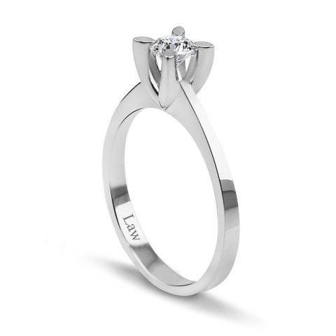 0,33 Karat Tektaş Pırlanta Yüzük E F - SI - IDL Sertifikalı