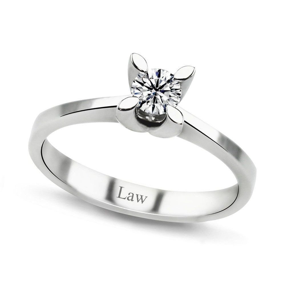 0,33 Karat Tektaş Pırlanta Yüzük E F - SI - IDL Sertifikalı