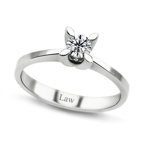 0,33 Karat Tektaş Pırlanta Yüzük E F - SI - IDL Sertifikalı