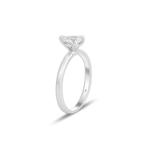 0,50 Karat Pırlanta Oval Tektaş Yüzük F Renk