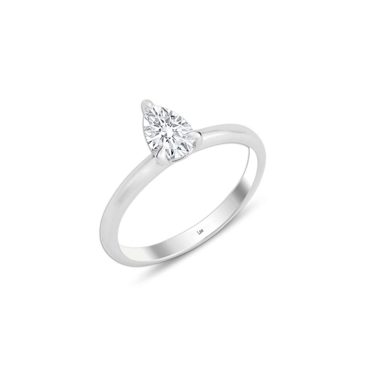 0,50 Karat Pırlanta Oval Tektaş Yüzük F Renk