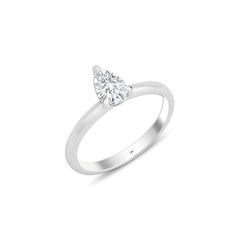 0,50 Karat Pırlanta Oval Tektaş Yüzük F Renk