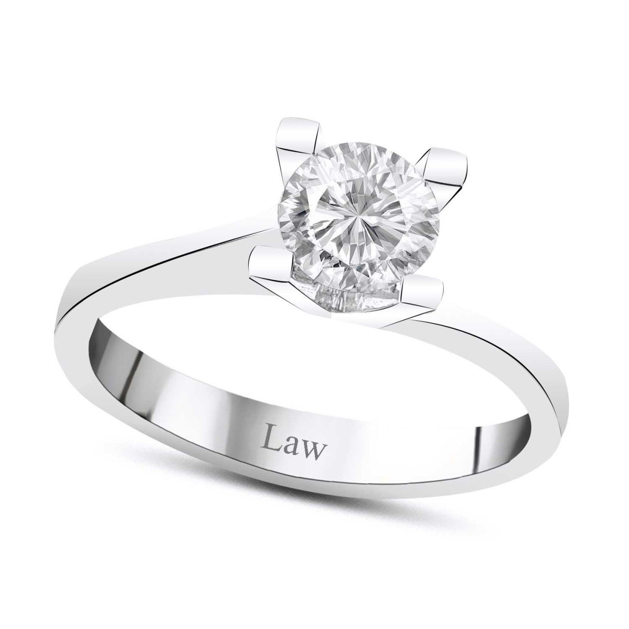 0,50 Karat Pırlanta Tektaş Yüzük F Renk