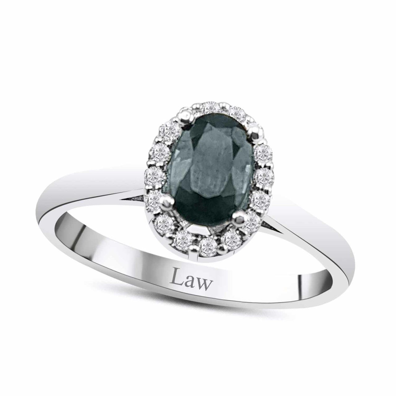 0,70 Karat Pırlantalı Safir Yüzük F Renk