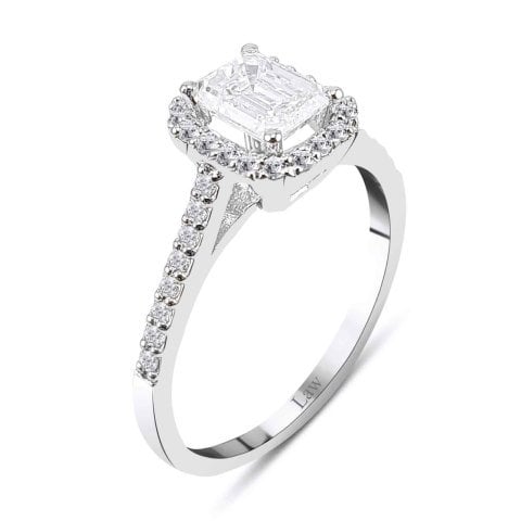 0,93 Karat Pırlanta Emerald Yüzük E/F Renk