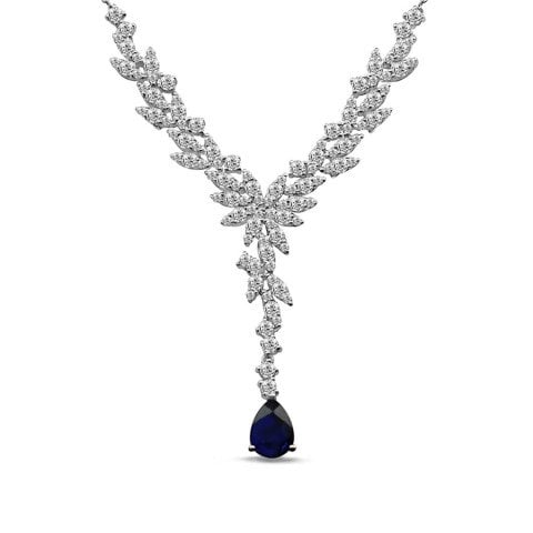 2,00 Karat Safir Pırlanta Kolye F Renk