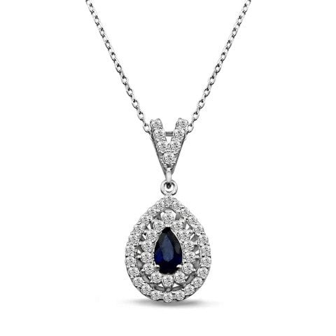 0,54 Karat Safir Pırlanta Kolye F Renk